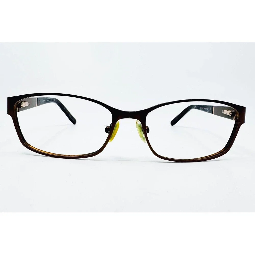 Karen Kane Eyeglass Frames Womens Mocha Brown Wood Rose Rectangular 53-16-135